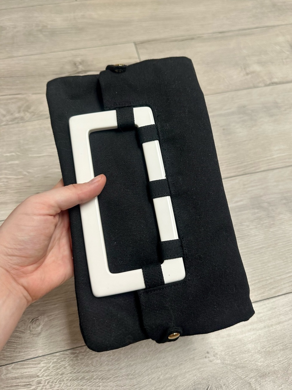 Vintage Old Navy Black Fold-Over Convertible Clutch NWT
